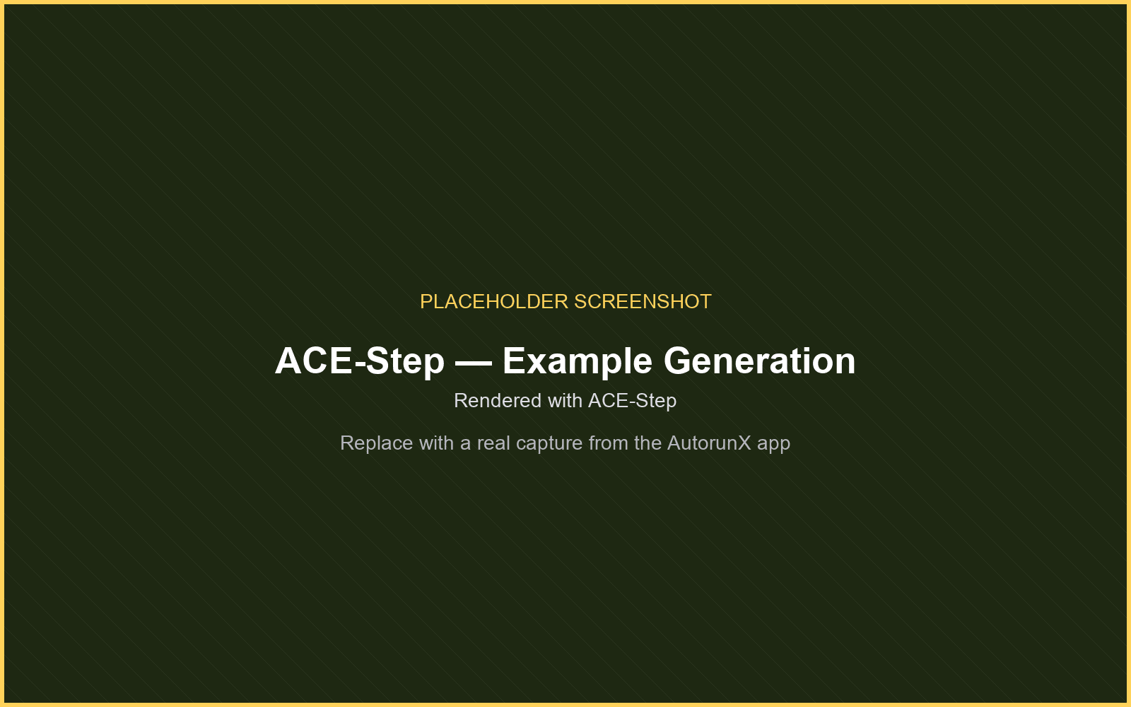 An example generation rendered with ACE-Step on AutorunX
