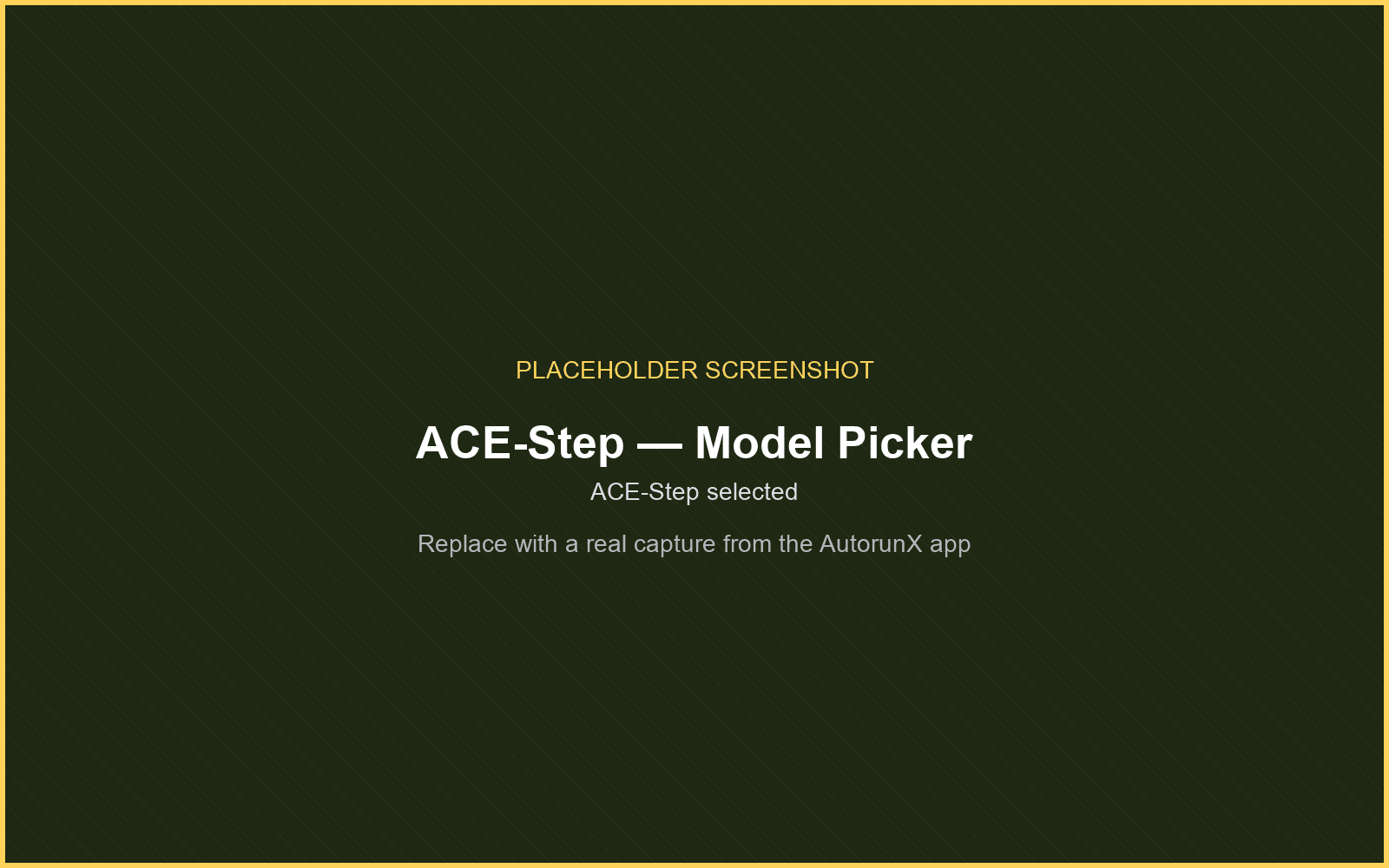 Selecting ACE-Step in the AutorunX model picker