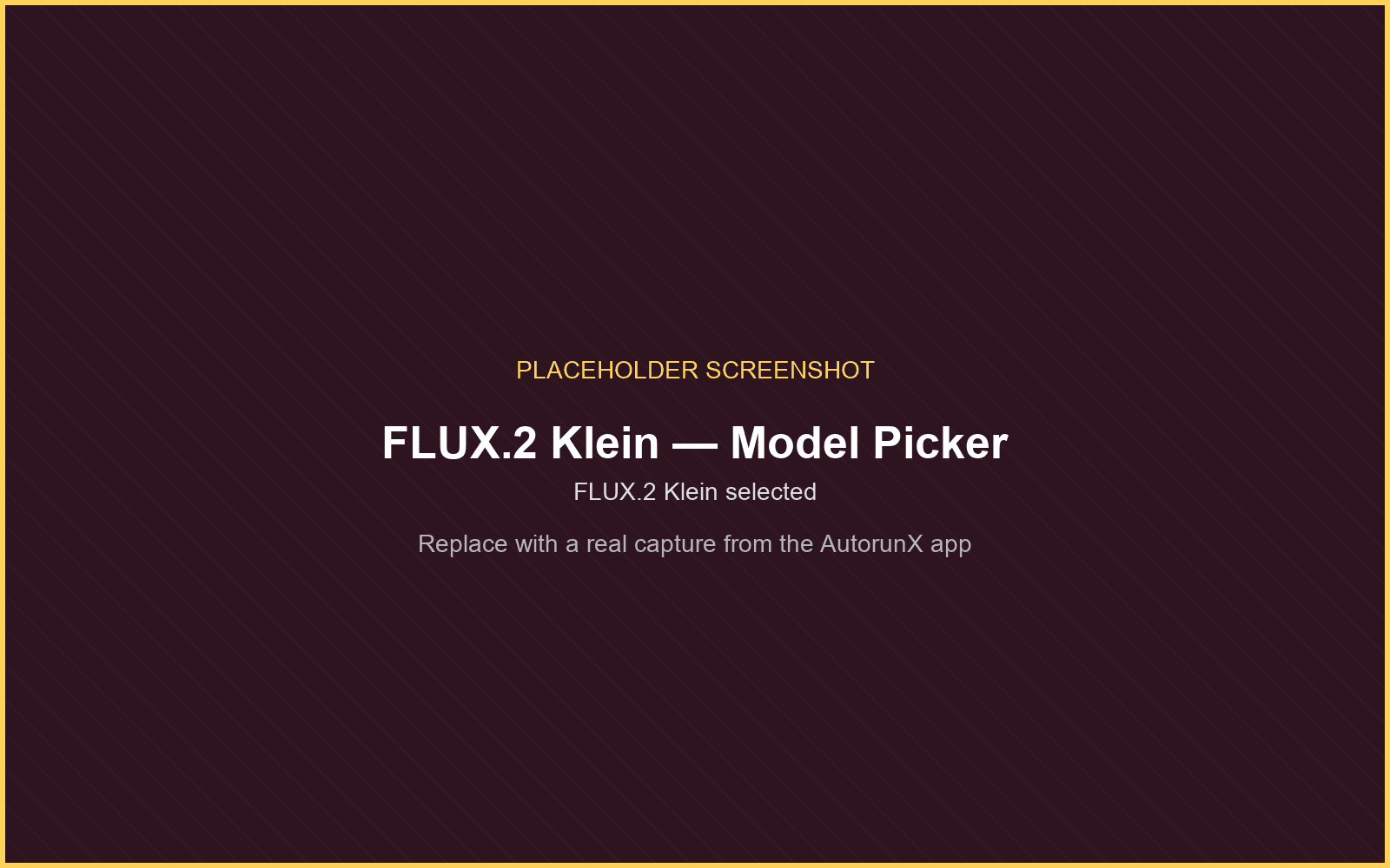 Selecting FLUX.2 Klein in the AutorunX model picker