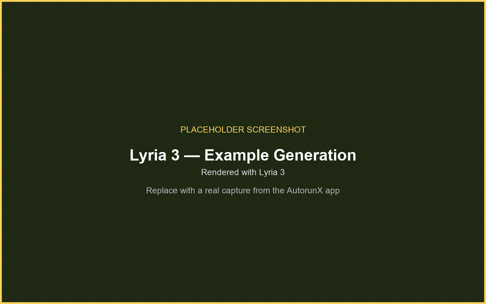 An example generation rendered with Lyria 3 on AutorunX