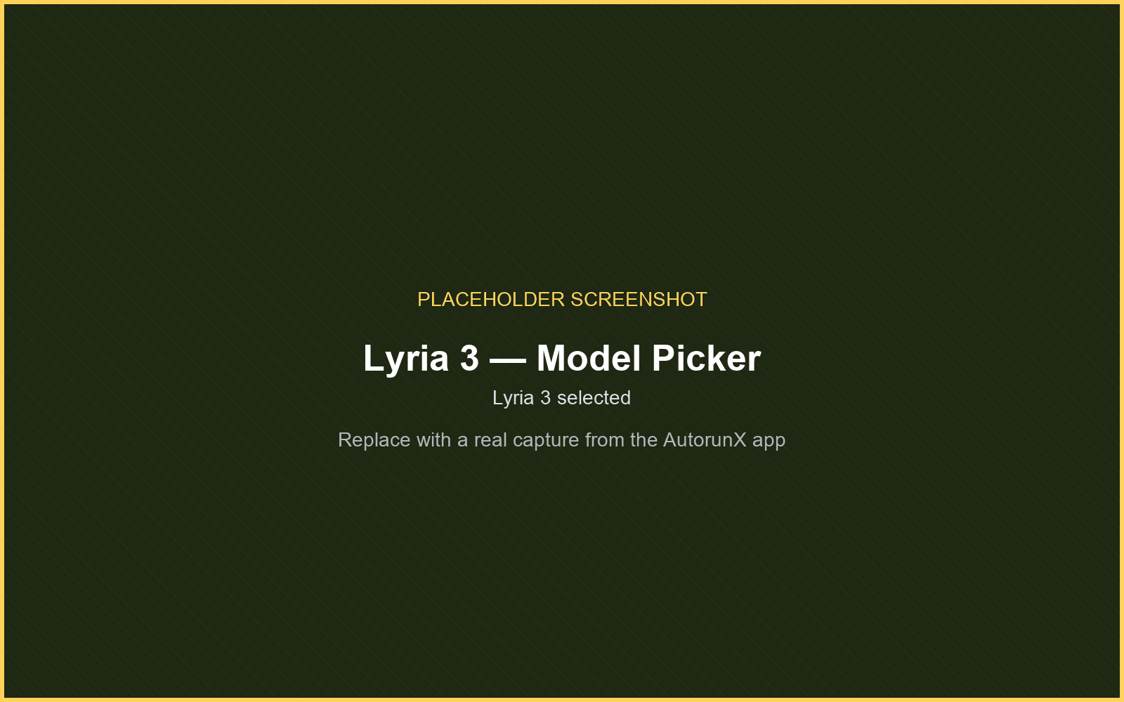 Selecting Lyria 3 in the AutorunX model picker