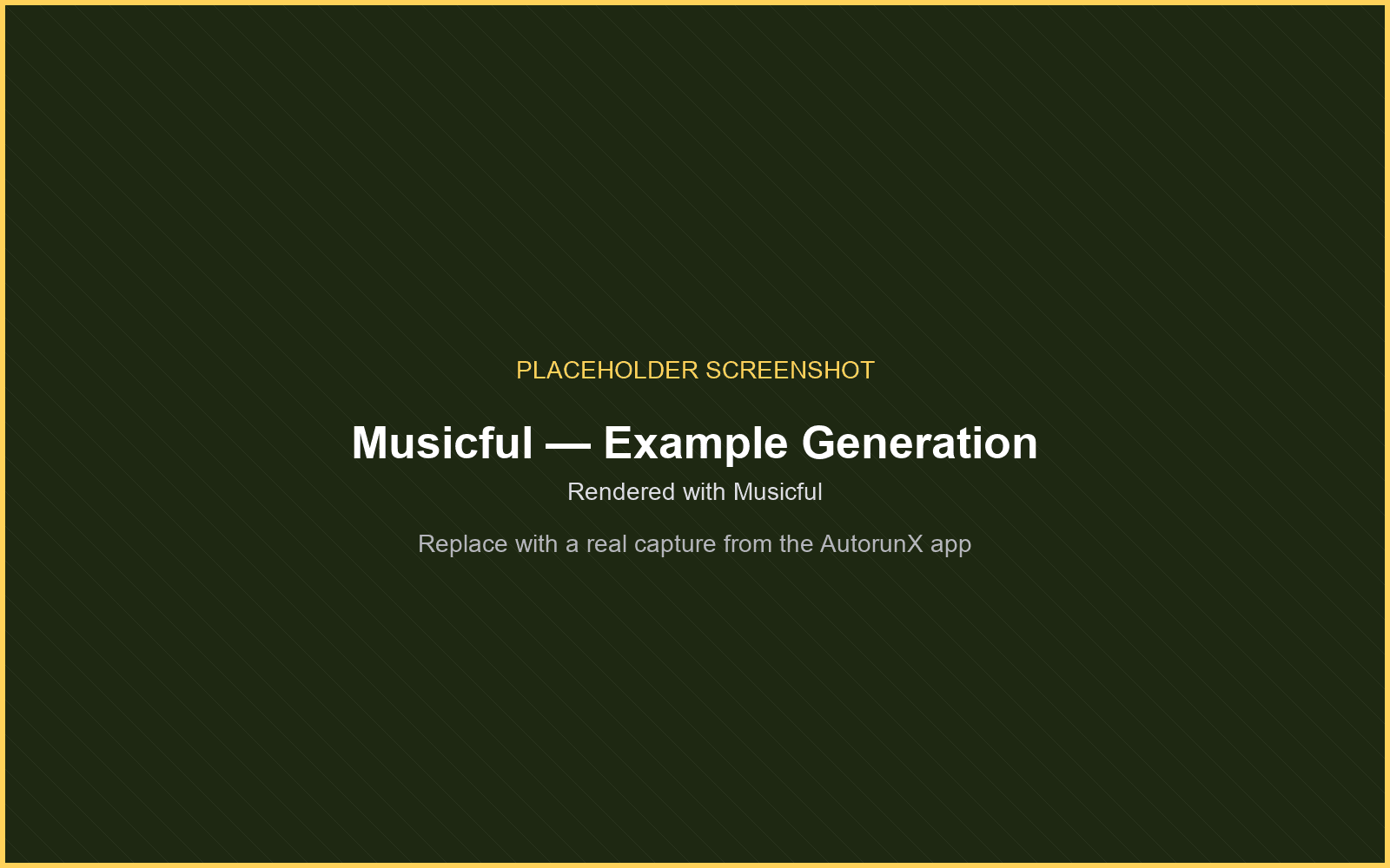 An example generation rendered with Musicful on AutorunX