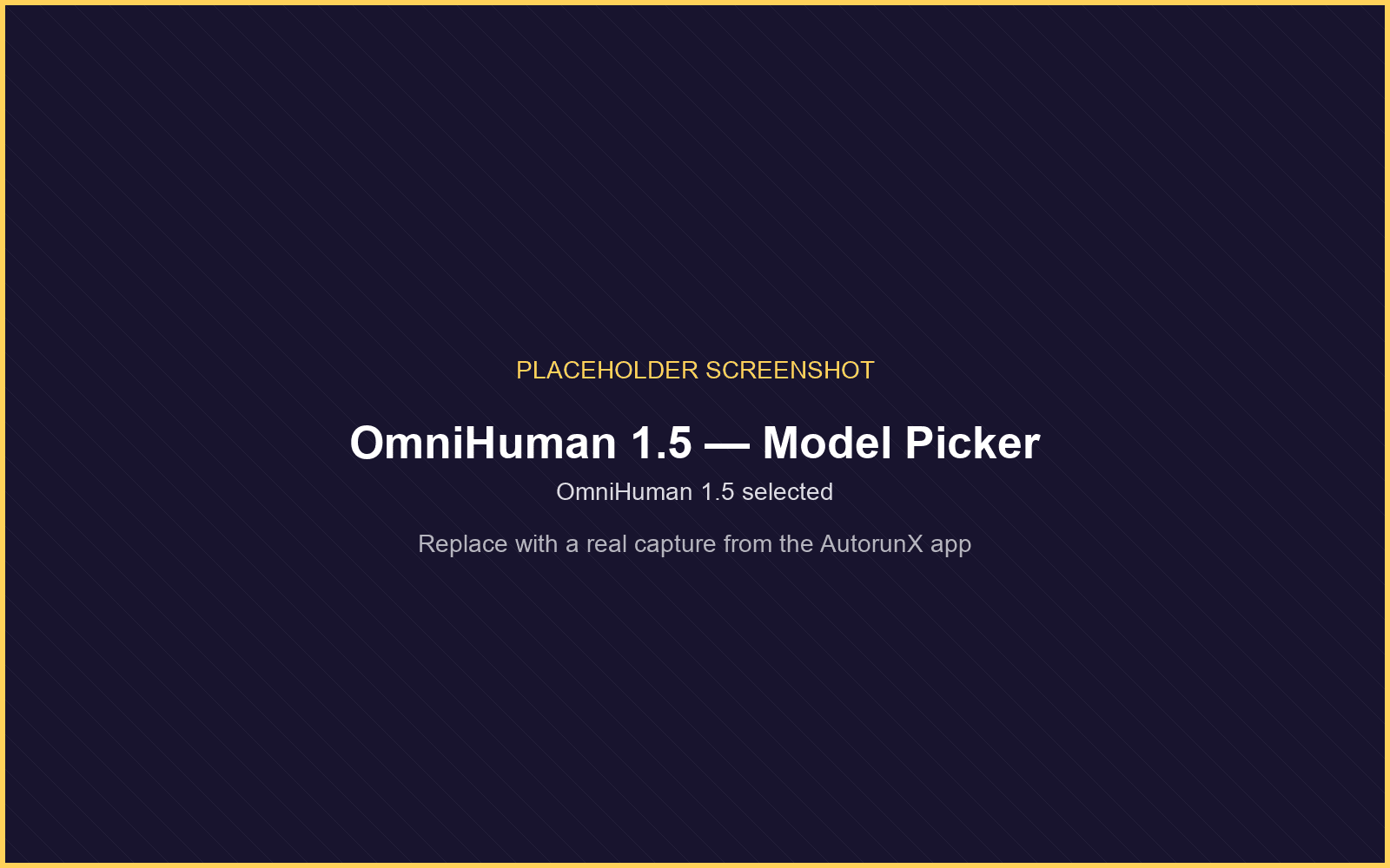 Selecting OmniHuman 1.5 in the AutorunX model picker