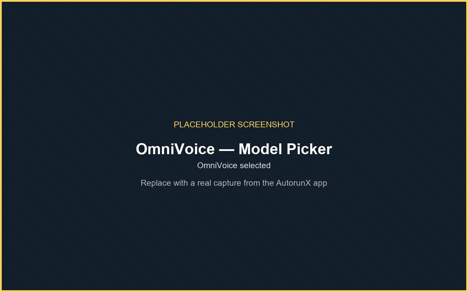 Selecting OmniVoice in the AutorunX voice picker