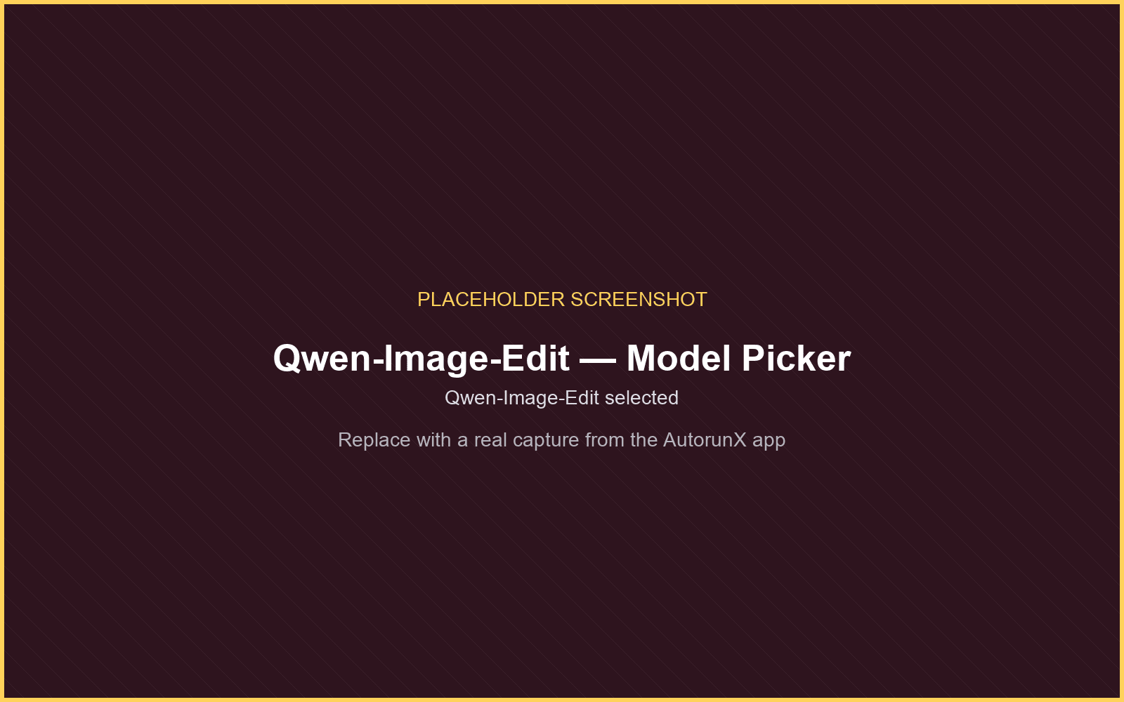 Selecting Qwen-Image-Edit in the AutorunX model picker