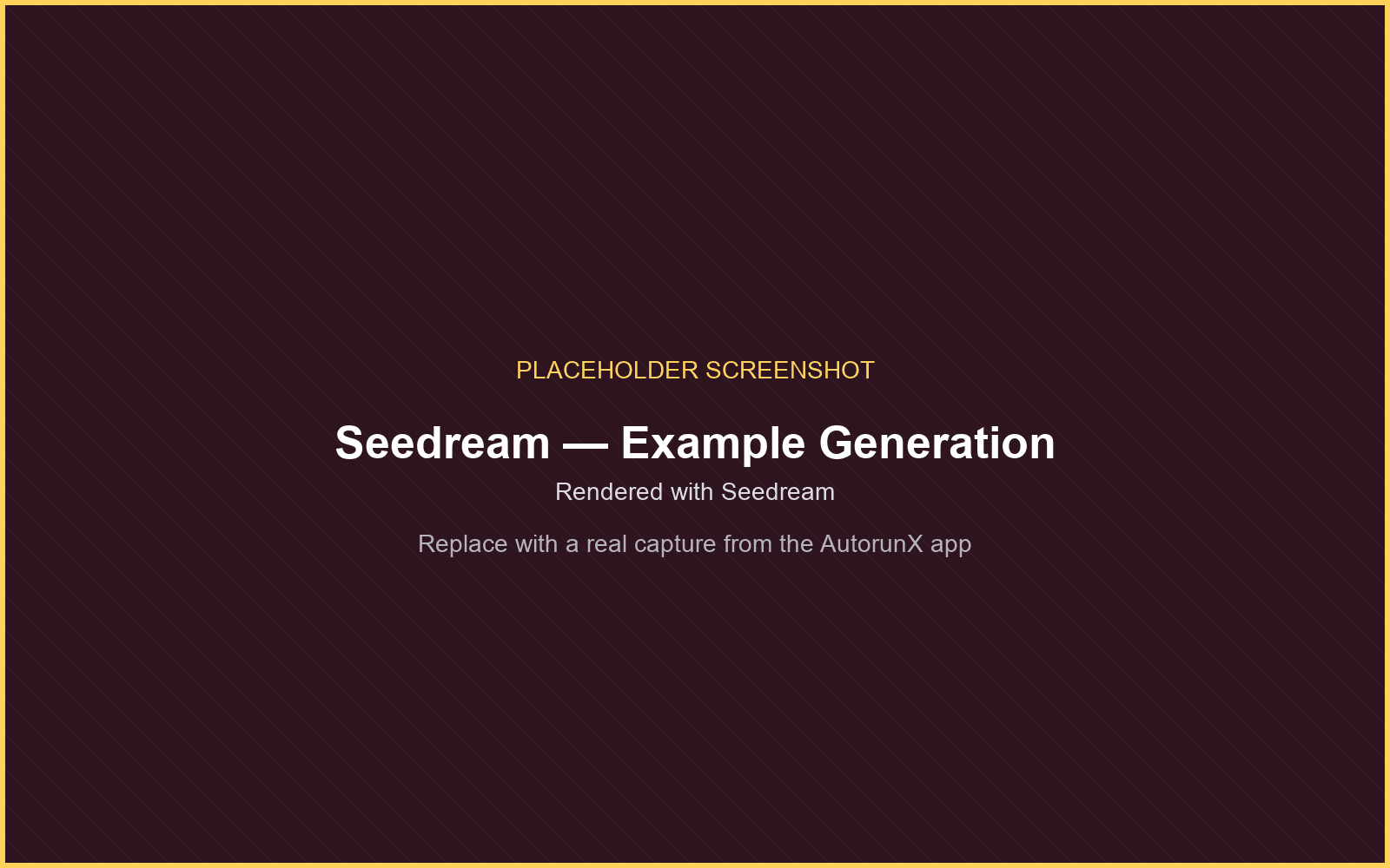 An example generation rendered with Seedream on AutorunX