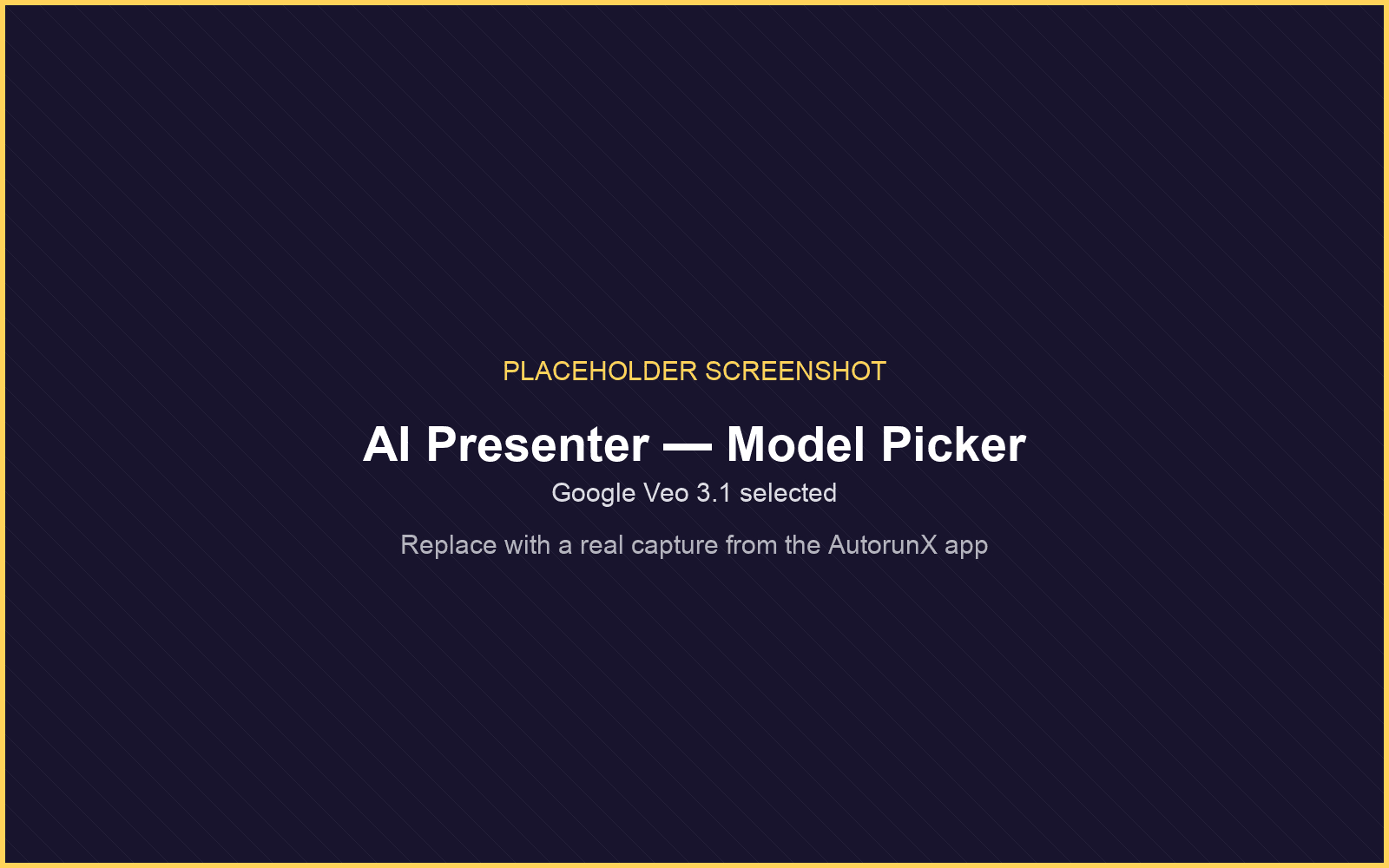 Selecting Google Veo 3.1 in the AutorunX AI Presenter model picker