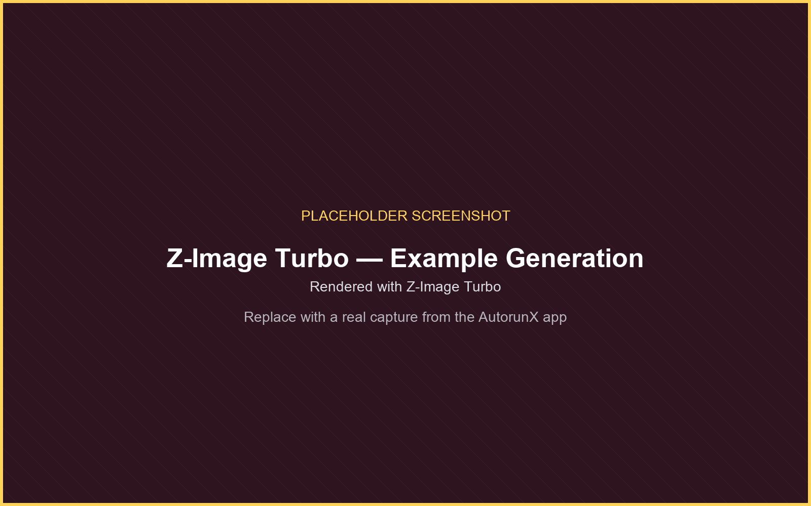 An example generation rendered with Z-Image Turbo on AutorunX