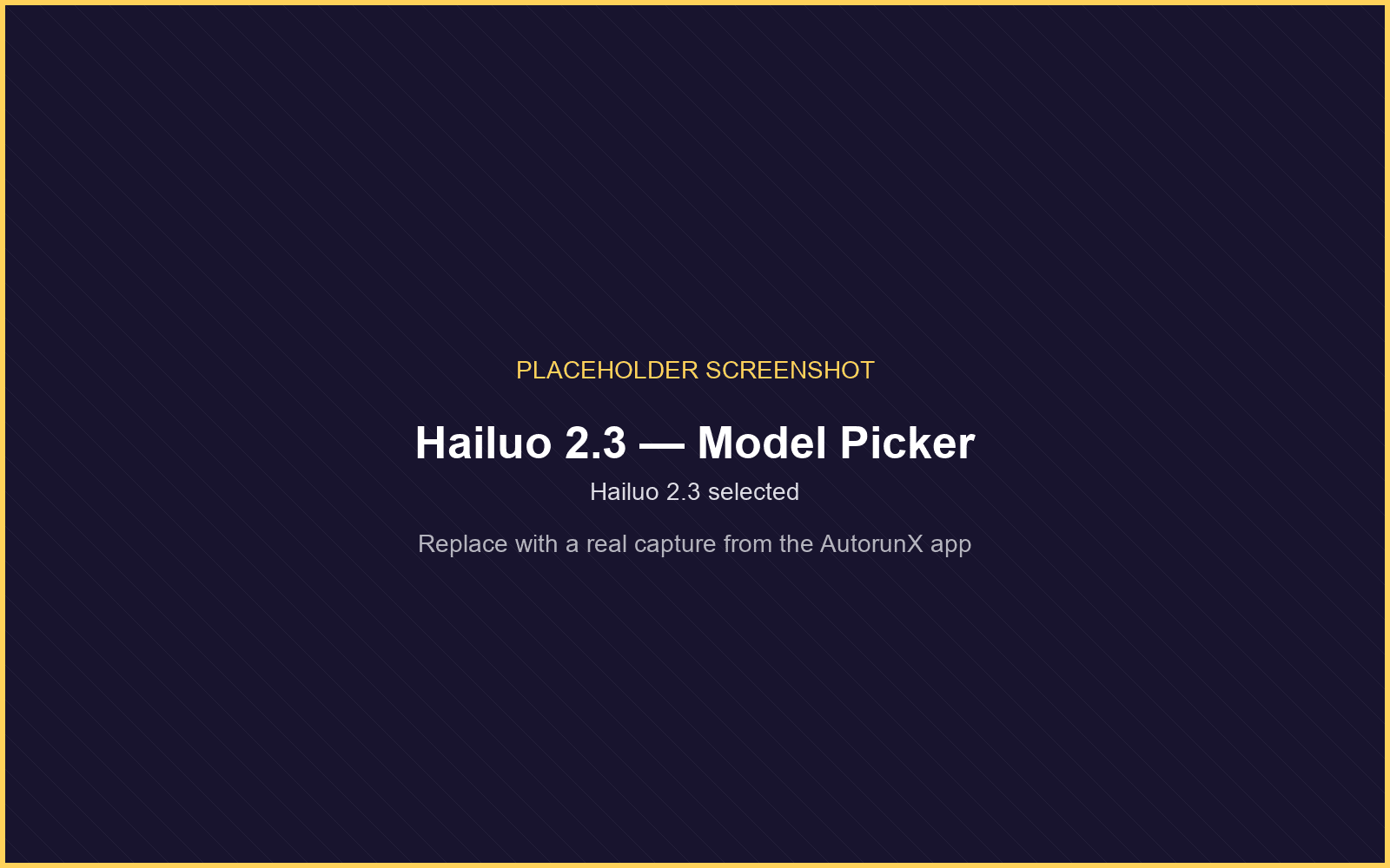 Selecting Hailuo 2.3 in the AutorunX model picker