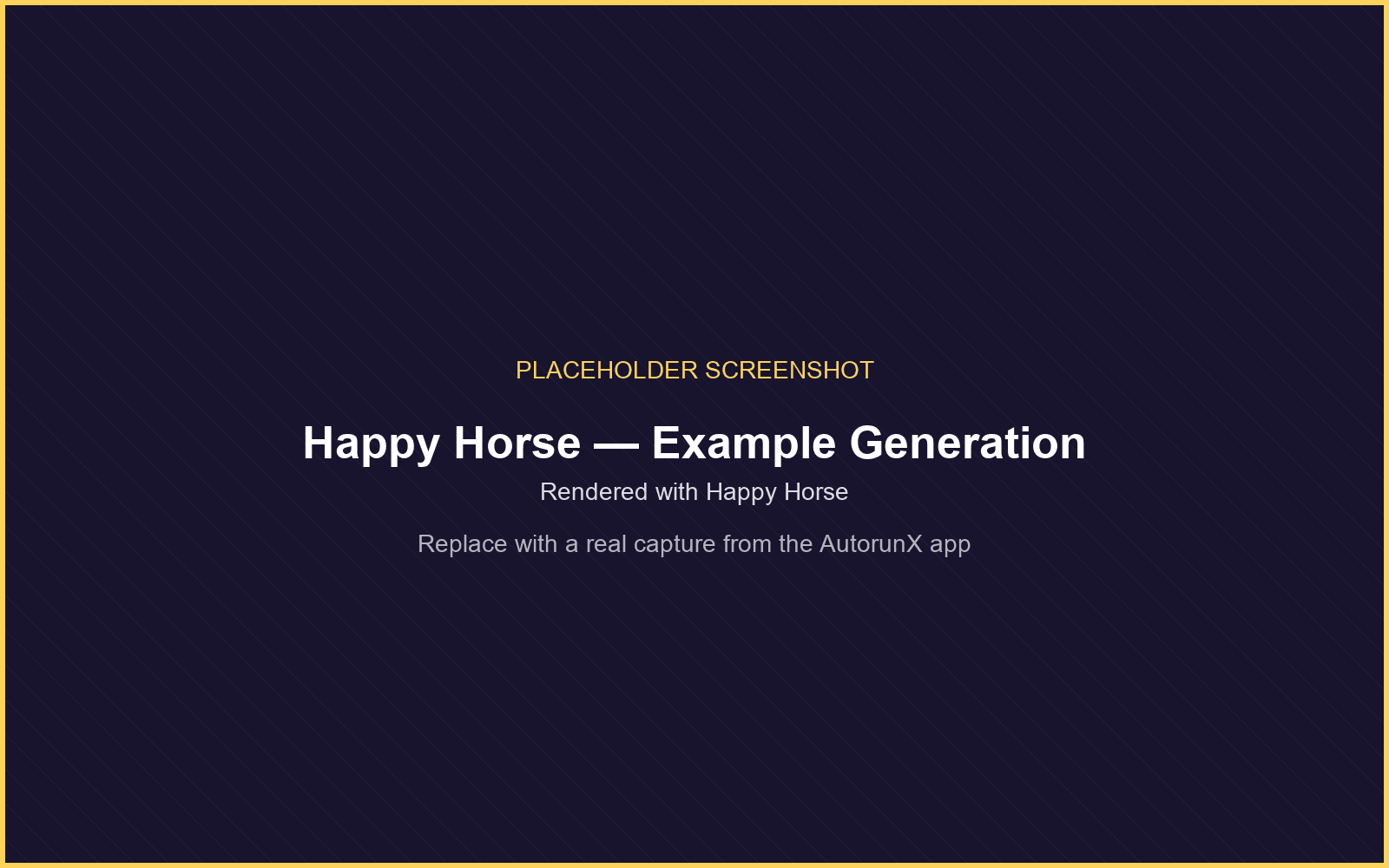 An example generation rendered with Happy Horse on AutorunX